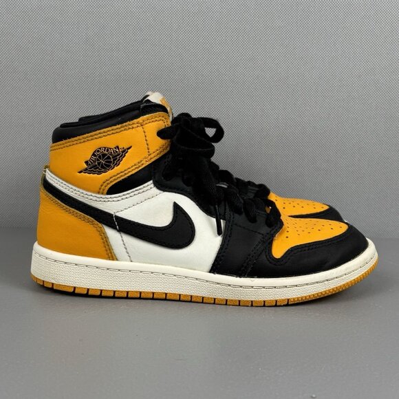 Nike Air Jordan 1 Retro High OG (PS) Kids Size 1Y Taxi/Black/Sail AQ2664-711 - Picture 1 of 9